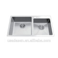 DS7843 Fregaderos de cocina de esquina hechos a mano Lavabos de cocina de acero inoxidable blanco Fregadero de fregona